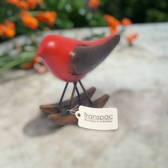 Resin Rocking Bird by Transpac - Cardinal, Scarlet Tanager, House Finch NWT - Picture 7 of 8